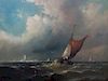 Franklin D. Briscoe, (American, 1844-1903), Sailing In Rough Seas, 1868