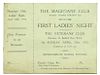 Houdini, Harry. The MagiciansН Club 1913 First LadiesН Night Ticket. London, April 27, 1913. Unissue