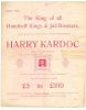 [Escapologist] Harry Kardoc King of All Handcuff Kings Memoranda Note. Australia, Bexhill Ptg., ca.