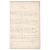 Hans Christian Andersen Autograph Manuscript Signed