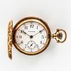 Lady Waltham Model 1900 14kt Gold "0" Size Hunter-case Watch