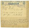 Houdini, Harry. Group of Three Telegrams from HoudiniНs Manager, Martin Beck, and Richard Pitrot, An