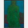 William Schock (1913-1976) Green Nude, Oil on canvas,