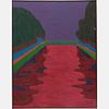William Schock (1913-1976) Red Lagoon, Oil on canvas,