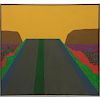 William Schock (1913-1976) Turnpike III, Acrylic on canvas,