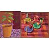 Two Oil Still Lifes by Catherine Nesheim and Todd Lambert, 20th Century,
