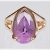 A 14kt. Yellow Gold and Amethyst Ring.