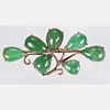 A 14kt. Yellow Gold and Green Jade Brooch,