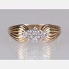 A 10kt. Yellow and White Gold, Diamond Ring,