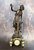 Monumental French Bronze Figural Clock by Moreau