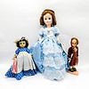 3pc Historical Dolls, Sarah Polk, Betsy Ross, Ben Franklin