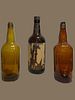 Collection of Large Vintage Advertising Display Glass Whiskey Bottles 