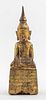 Burmese Lacquer & Gilt Wood Buddha Sculpture