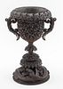 Anglo-Indian Burmese Carved Wood Chalice