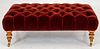 19th Century Style Russet Velvet Upholstered Bench