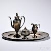 Four-piece Sterling Silver-gilt Durgin Coffee Service