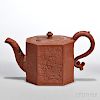 Red Stoneware Indian Boy   Teapot and Cover