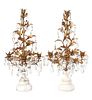 * A Pair of French Gilt Bronze Five-Light Candelabra Height 26 inches.