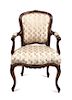 * A Louis XVI Style Fauteuil Height 36 inches.
