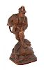 * A German Wood Figure of a Hunter Height 11 3/4 inches.