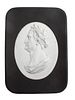 A Neoclassical Marble Portrait Plaque 8 1/4 x 6 1/4 inches.