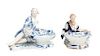 A Pair of Meissen Figural Master Salts Width 13 inches.