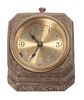 * A Tiffany Studios Bronze Desk Clock Height 2 3/4 x width 4 x depth 4 inches.