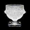* A Lalique Molded and Frosted Glass Vase Height 5 1/4 inches.