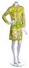 A Pucci Green and Yellow Cotton Dress, Size 12.