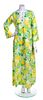A Lilly Pulitzer Green and Yellow Floor Length Caftan,