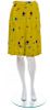 * A Chanel Chartreuse Silk Print Pleated Skirt, Size 40.