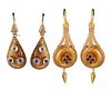 VICTORIAN & VICTORIAN STYLE GEM-SET GOLD EARRINGS