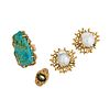 COLLECTION OF FREEFORM YELLOW GOLD GEM-SET JEWELRY