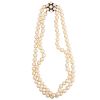 PEARL & SAPPHIRE TWO-STRAND NECKLACE