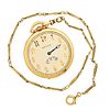 WALTHAM GOLD REVOLVING SECONDS WATCH & CHAIN