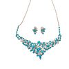 TURQUOISE & DIAMOND NECKLACE & EARRING SUITE