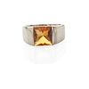 CARTIER CITRINE & WHITE GOLD "TANK" RING
