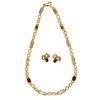 GEM-SET 18K GOLD NECKLACE AND EARRINGS
