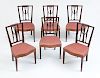 SIX FEDERAL CARVED MAHOGANY DINING CHAIRS, PHILADELPHIA, C. 1800
