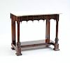 GOTHIC CARVED ROSEWOOD MARBLE-TOP PIER TABLE, PROBABLY NEW YORK, C. 1850