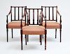 HAINES/CONNELLY SCHOOL, THREE FEDERAL CARVED MAHOGANY ARMCHAIRS, PHILADELPHIA C. 1815