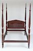 FEDERAL CARVED MAHOGANY SPIRAL-TWIST FOUR-POST BEDSTEAD, C. 1815