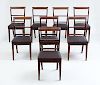 EIGHT FEDERAL FINELY REEDED MAHOGANY DINING CHAIRS, PHILADELPHIA OR BALTIMORE, C. 1800