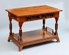 HERTER BROTHERS, AESTHETIC MOVEMENT, CARVED ROSEWOOD AND MARQUETRY TWO-DRAWER LIBRARY TABLE