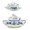 ENGLISH PORCELAIN COVERED TUREENS AND UNDERPLATES