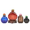 CHINESE GLASS AND HARDSTONE SNUFF BOTTLES