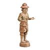 CAMBODIAN CARVED WOOD MALE FIGURE