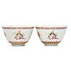 PAIR OF CHINESE QIANLONG PORCELAIN TEABOWLS