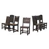 ASSEMBLED SET OF ENGLISH OAK AND ELM SIDE CHAIRS