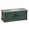 POLYCHROME PAINTED PINE SEA CHEST